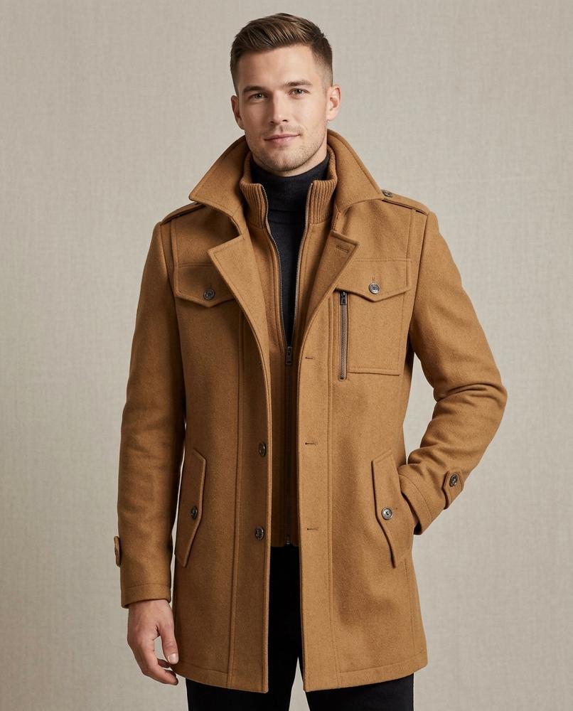 Lands Fashion - Conor | Lined Double-Collar Coat Men