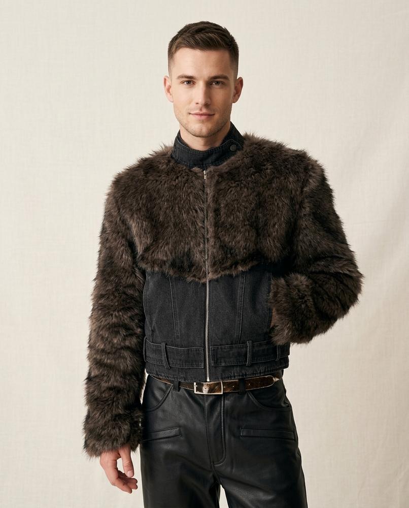 Lands Fashion - Canor | Faux Fur Cropped Jacket Men