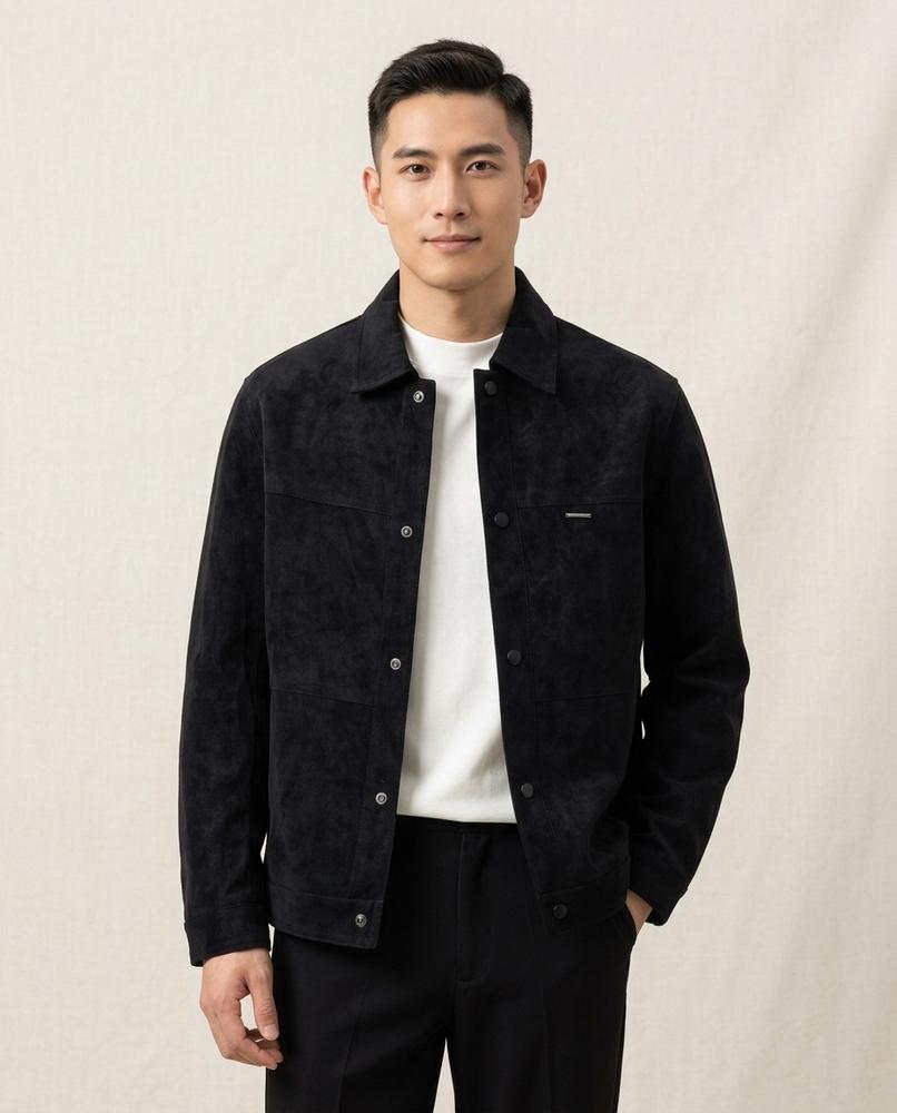 Lands Fashion - Vital | Suede-Effect Button-Front Jacket Men
