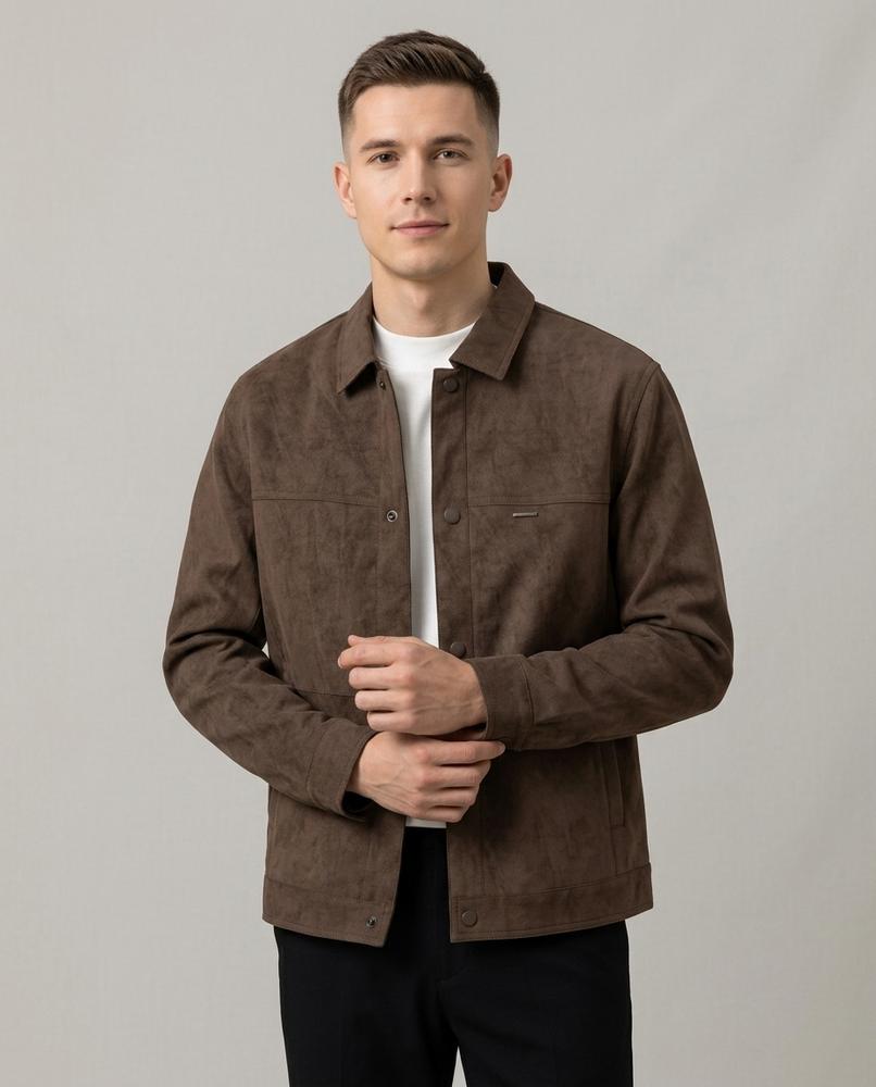 Lands Fashion - Vital | Suede-Effect Button-Front Jacket Men