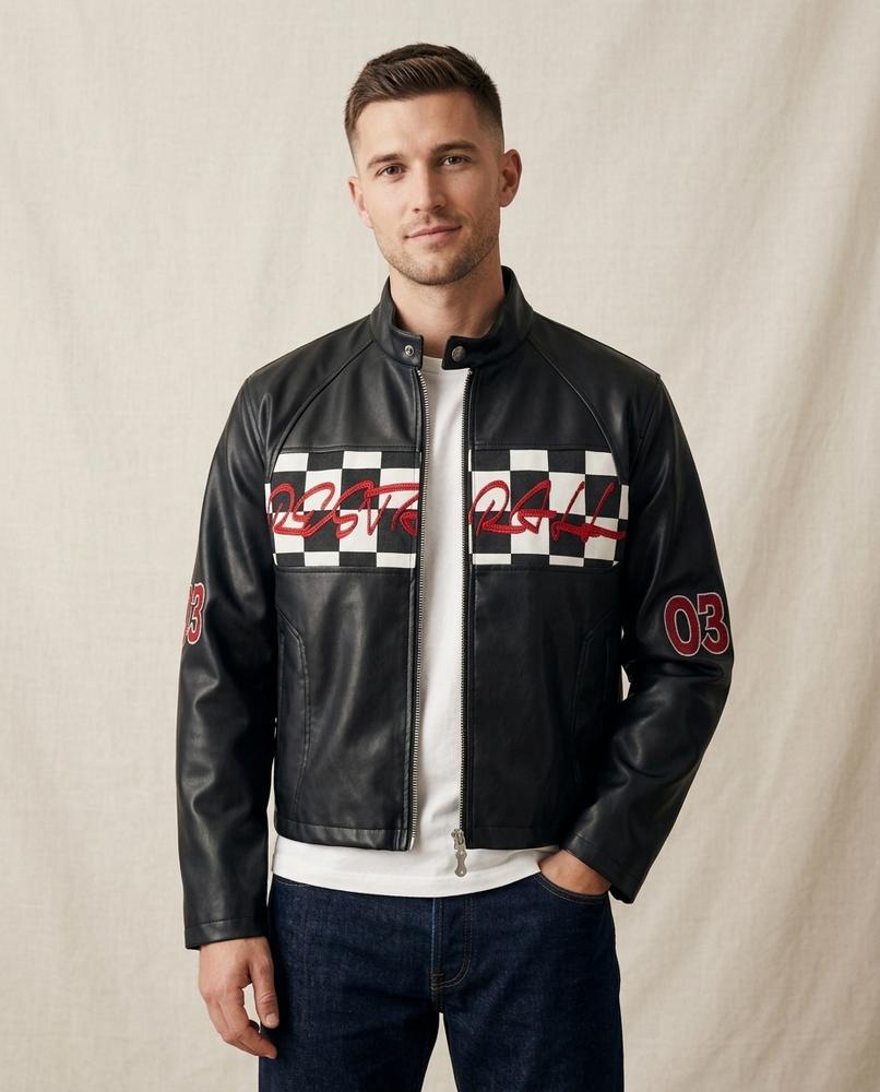 Lands Fashion - Nolin | Embroidered Checkered Jacket Men
