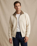 Lands Fashion - Leser | Zip-Up Contrast-Collar Knit Cardigan Men