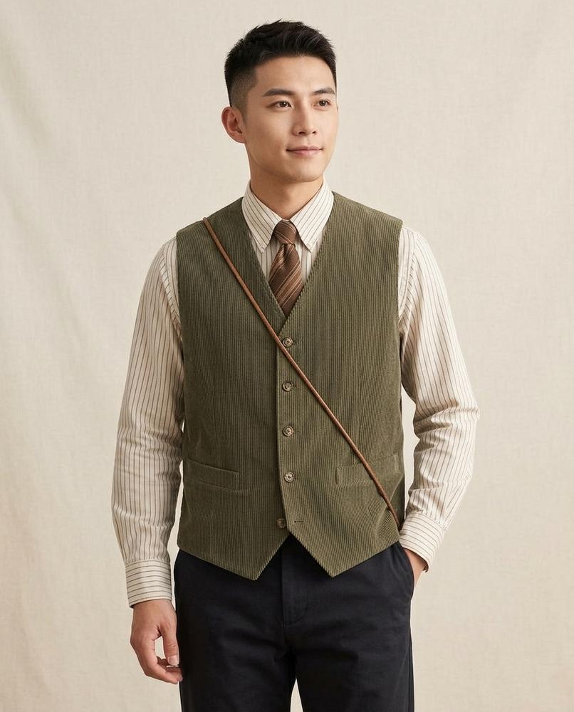 Lands Fashion - Daran | Corduroy Button-Front Vest Men