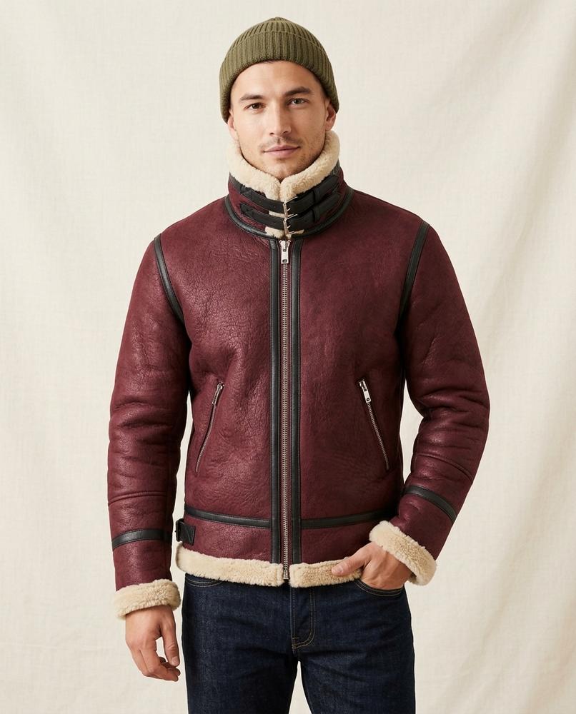 Lands Fashion - Tazan | Shearling-Lined Aviator Jacket Men