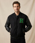 Lands Fashion - Lytir | Contrast-Sleeve Chenille-Patch Jacket Men