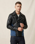Lands Fashion - Nehal | Asymmetrical Mixed-Material Jacket Men
