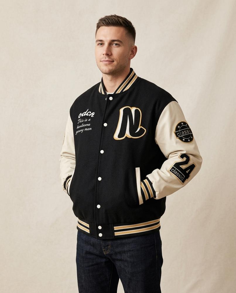 Lands Fashion - Ramor | Embroidered Color-Block Jacket Men