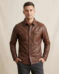 Lands Fashion - Venor | Leather Snap-Button Shirt Men