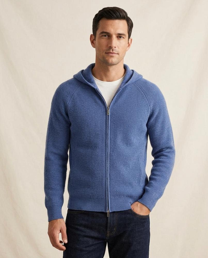 Lands Fashion - Salen | Ribbed Hooded Knit Cardigan Women