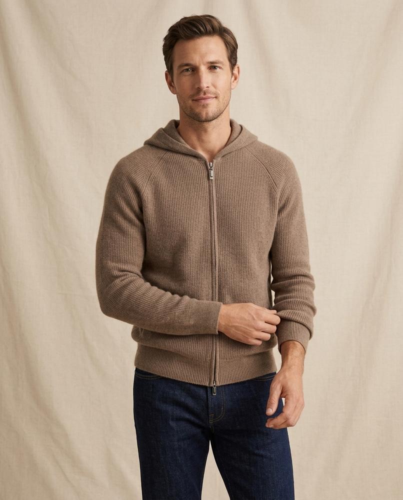Lands Fashion - Salen | Ribbed Hooded Knit Cardigan Women