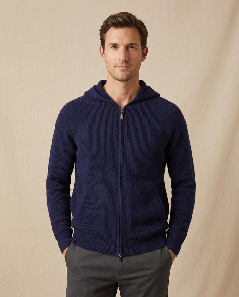 Lands Fashion - Salen | Ribbed Hooded Knit Cardigan Women