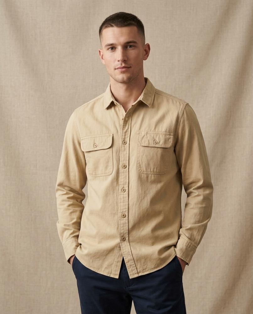 Lands Fashion - Nimir | Solid-Color Two-Pocket Shirt Men
