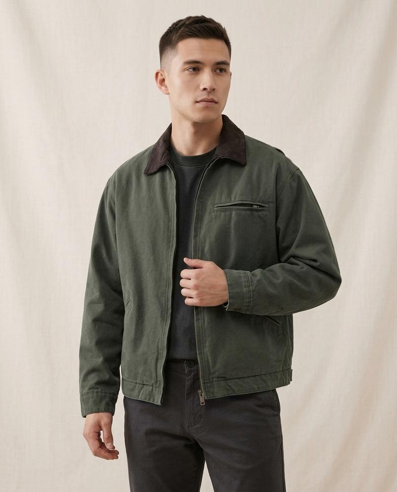 Lands Fashion - Alkar | Washed Contrast-Collar Jacket Men