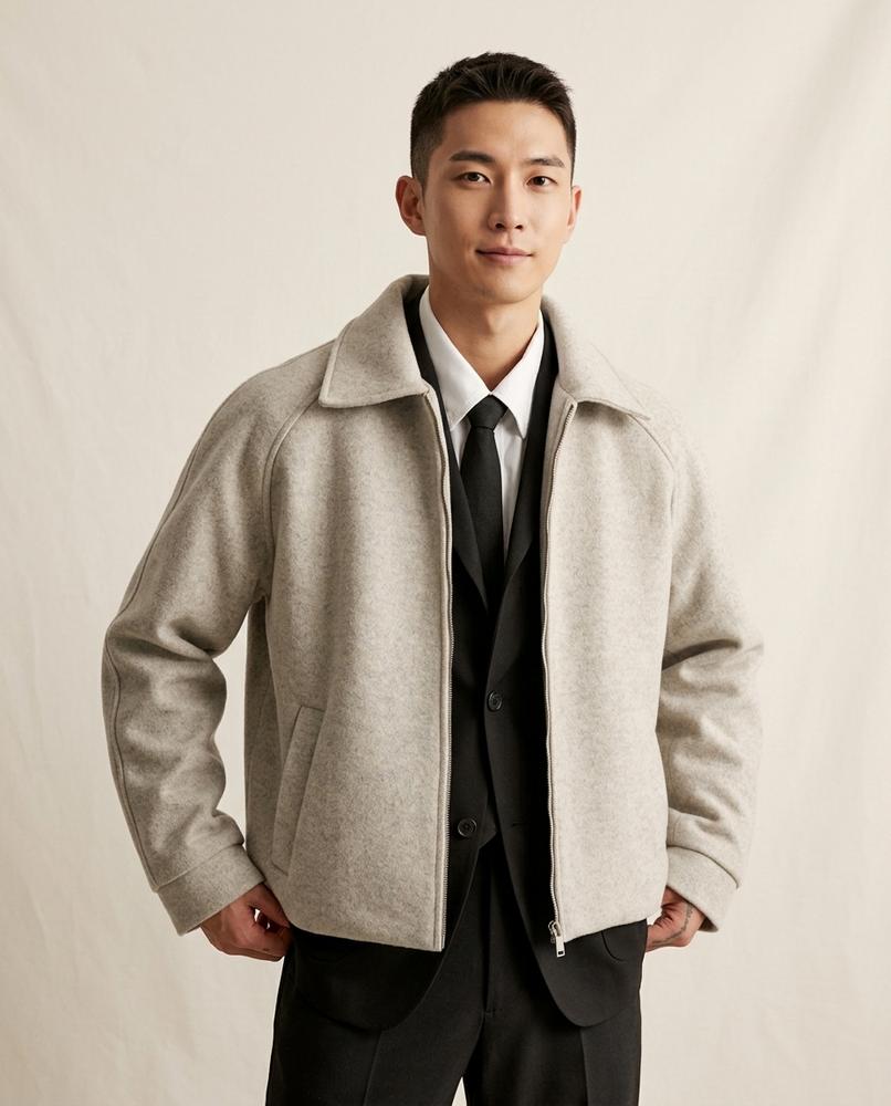 Lands Fashion - Tisin | Heathered Zippered Jacket Men