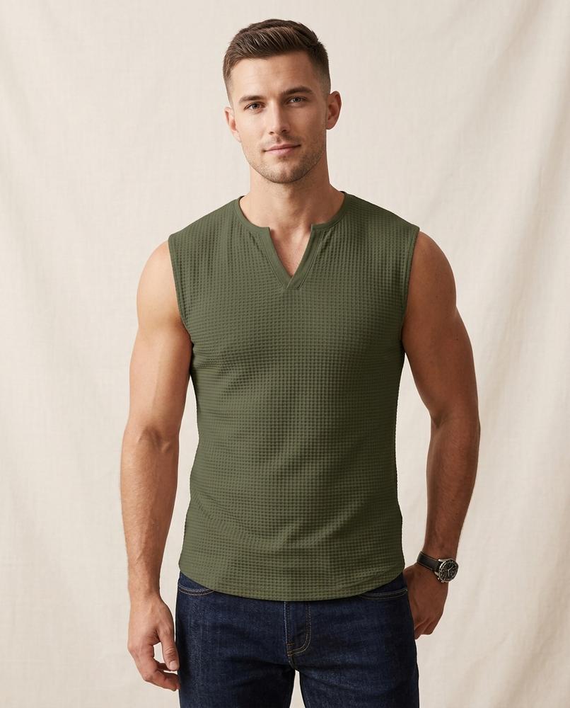 Lands Fashion - Armer | Waffle-Knit Sleeveless Top Men