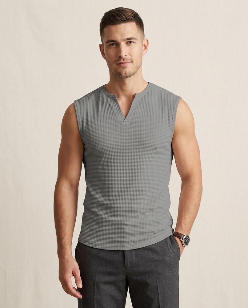 Lands Fashion - Armer | Waffle-Knit Sleeveless Top Men