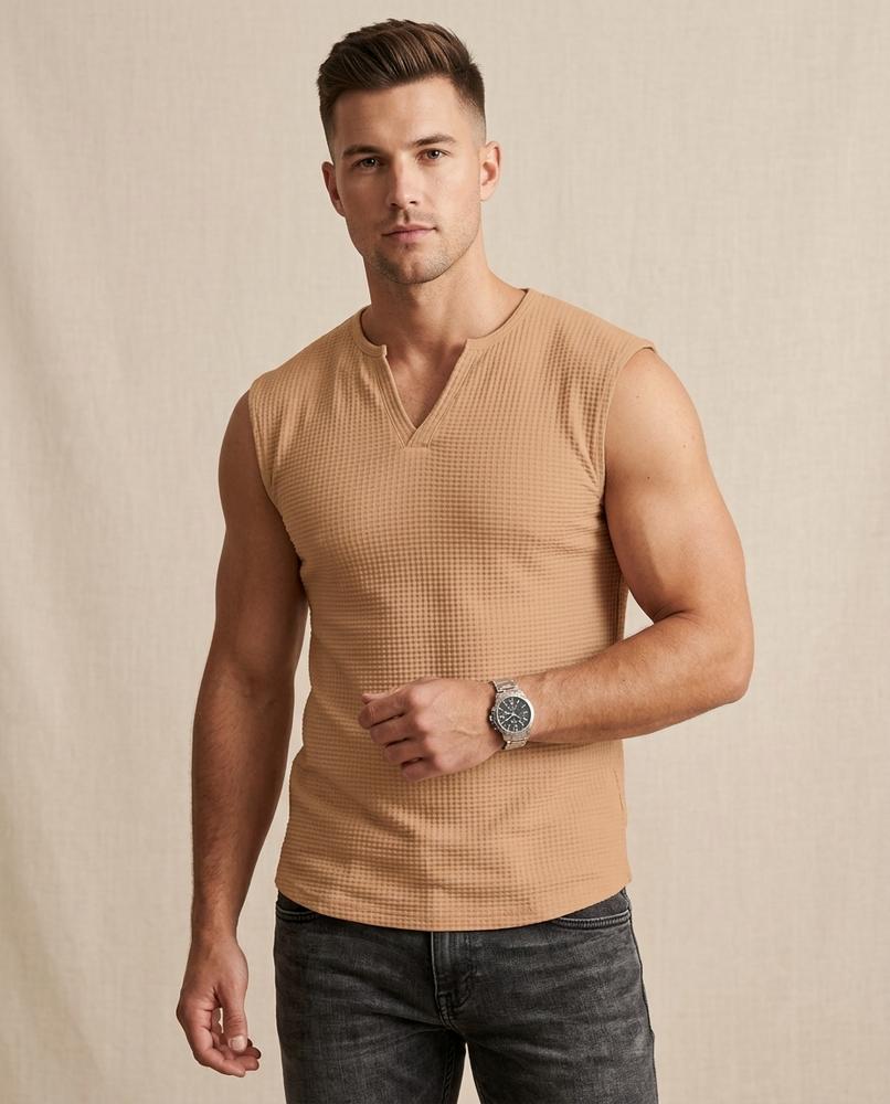 Lands Fashion - Armer | Waffle-Knit Sleeveless Top Men