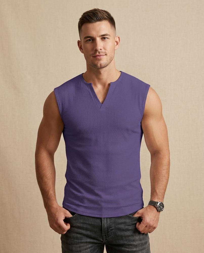 Lands Fashion - Armer | Waffle-Knit Sleeveless Top Men