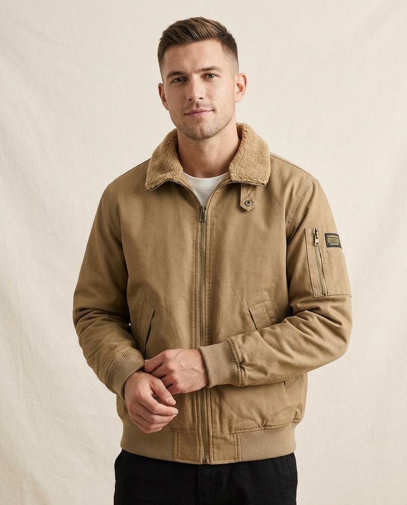 Lands Fashion - Lalan | Sherpa-Collar Lined Jacket Men
