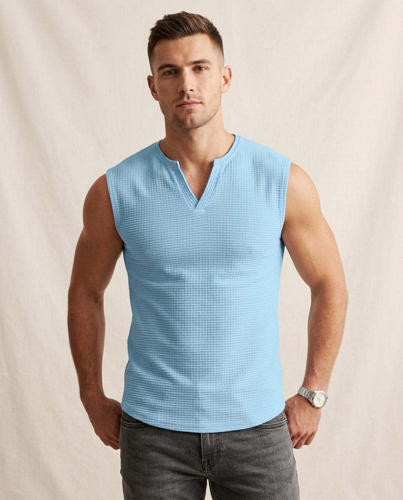 Lands Fashion - Armer | Waffle-Knit Sleeveless Top Men