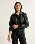 Lands Fashion - Lavar | Faux Leather Cropped Jacket Women
