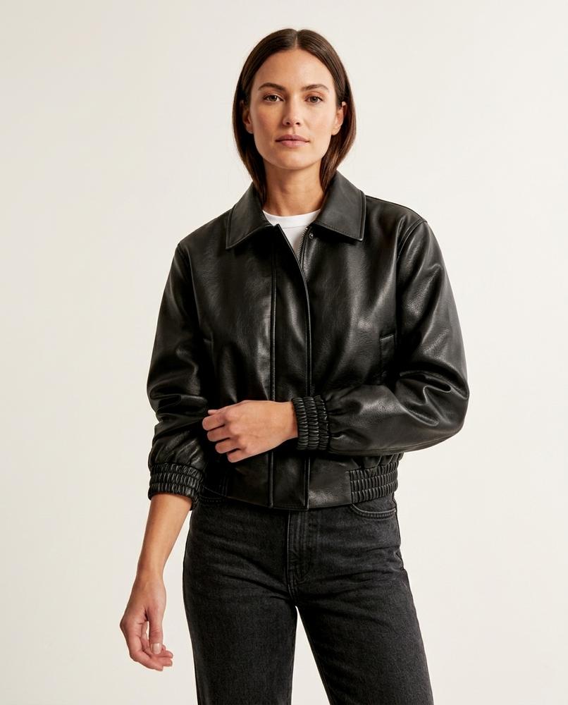 Lands Fashion - Lavar | Faux Leather Cropped Jacket Women