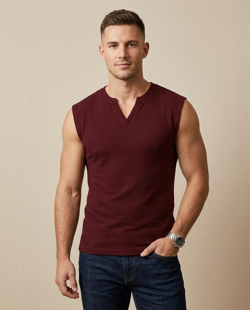Lands Fashion - Armer | Waffle-Knit Sleeveless Top Men