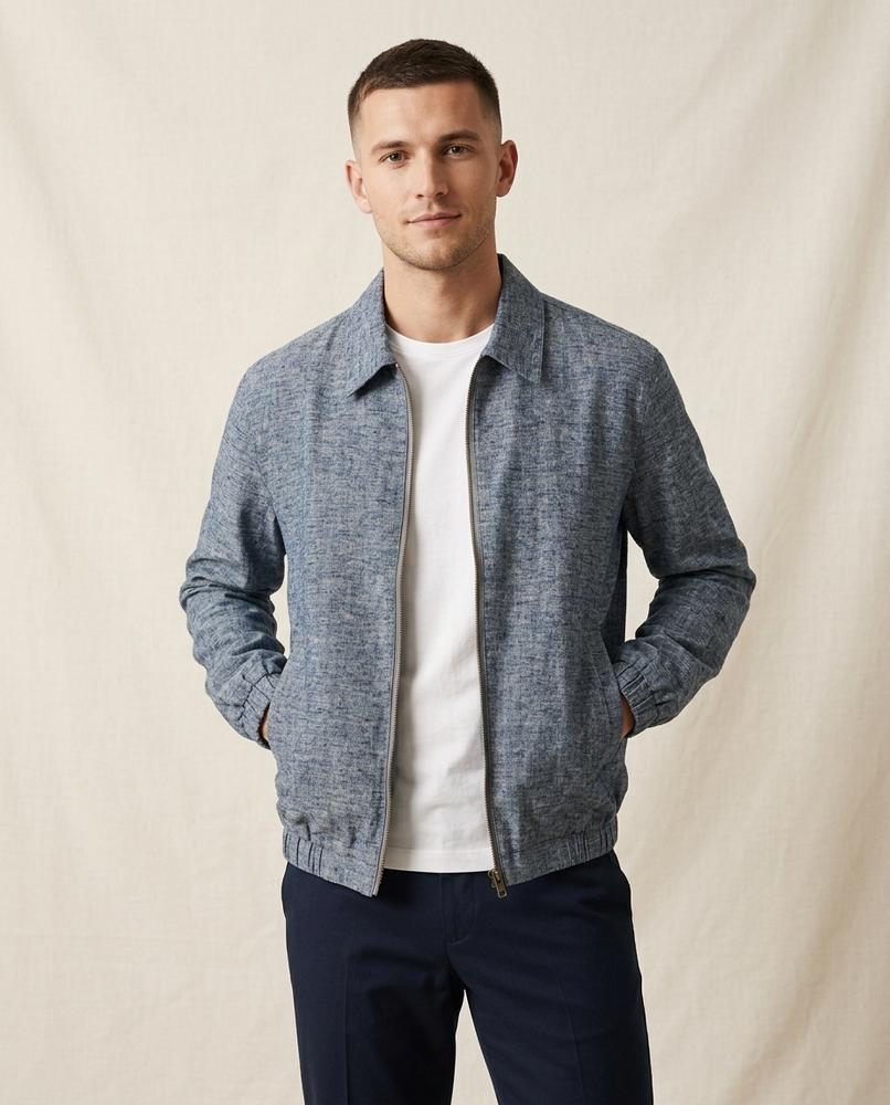 Lands Fashion - Tiram | Heathered Zip-Up Jacket Men