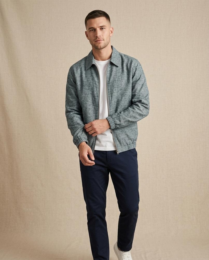 Lands Fashion - Tiram | Heathered Zip-Up Jacket Men