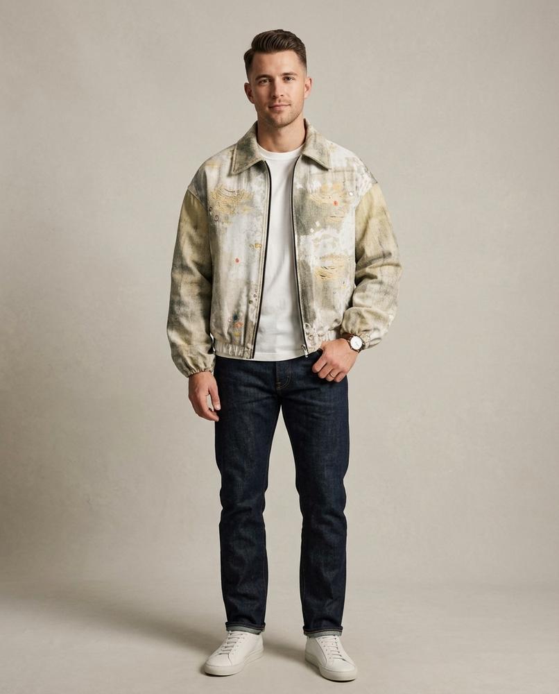 Lands Fashion - Lyzan | Zip-Up Patterned Jacket Men
