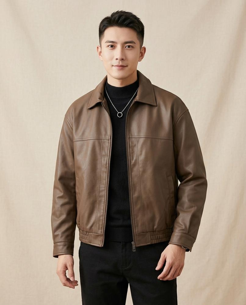 Lands Fashion - Zeram | Zip-Up Collared Jacket Men