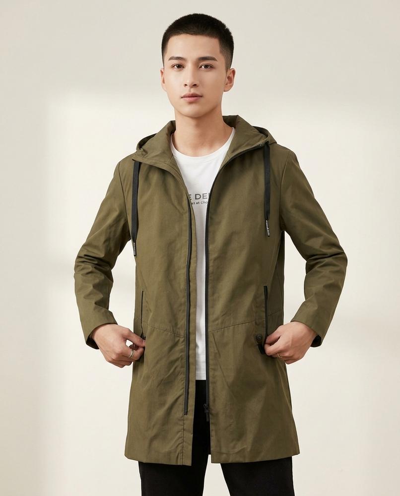 Lands Fashion - Alsin | Hooded Mid-Length Coat Men