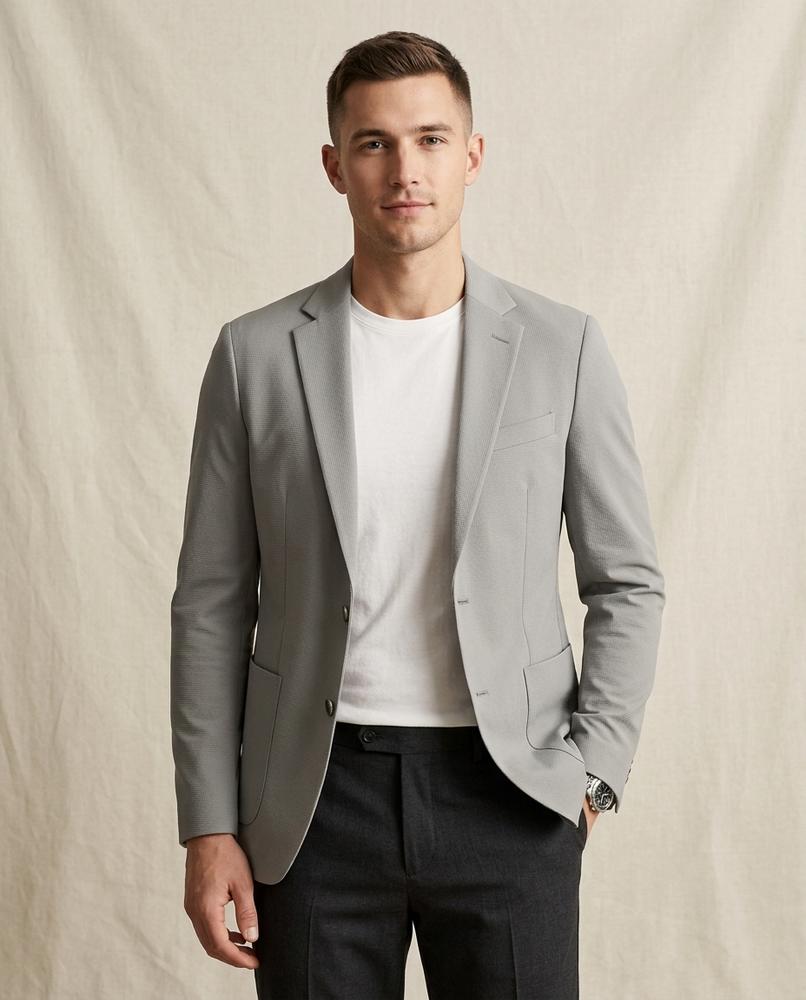 Lands Fashion - Nitor | Single-Breasted Textured Blazer Men