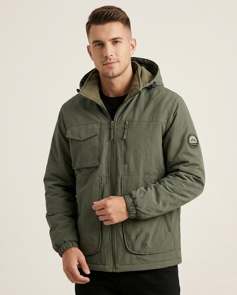 Lands Fashion - Sarel | Fleece-Lined Hooded Jacket Men