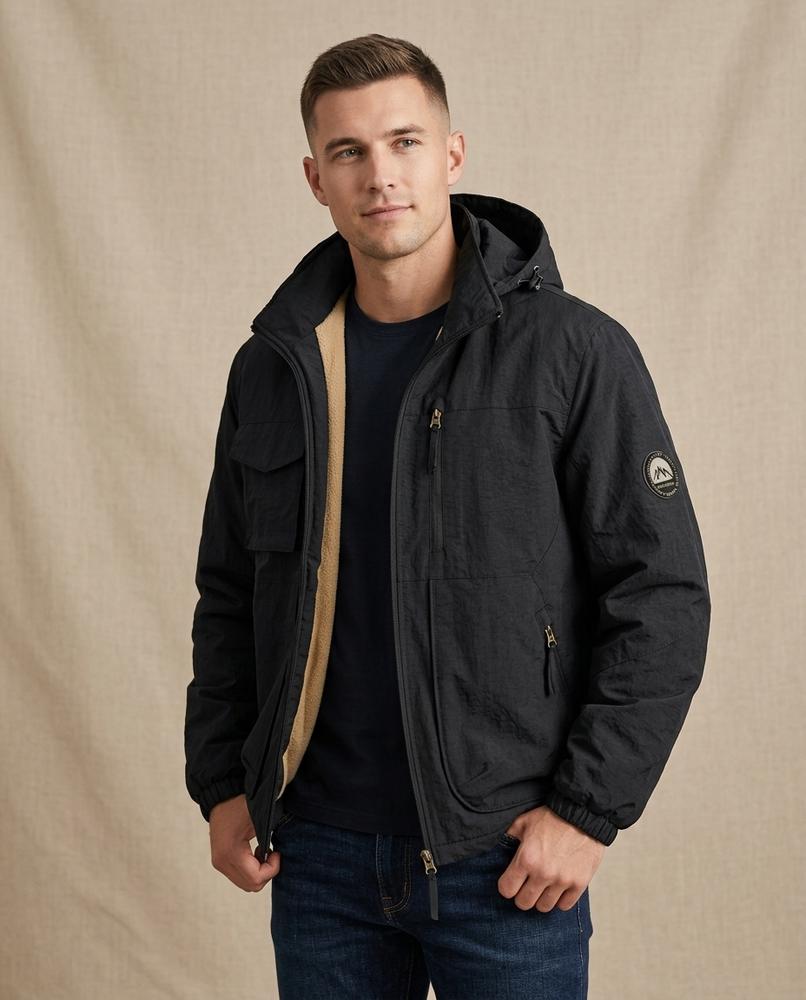 Lands Fashion - Sarel | Fleece-Lined Hooded Jacket Men