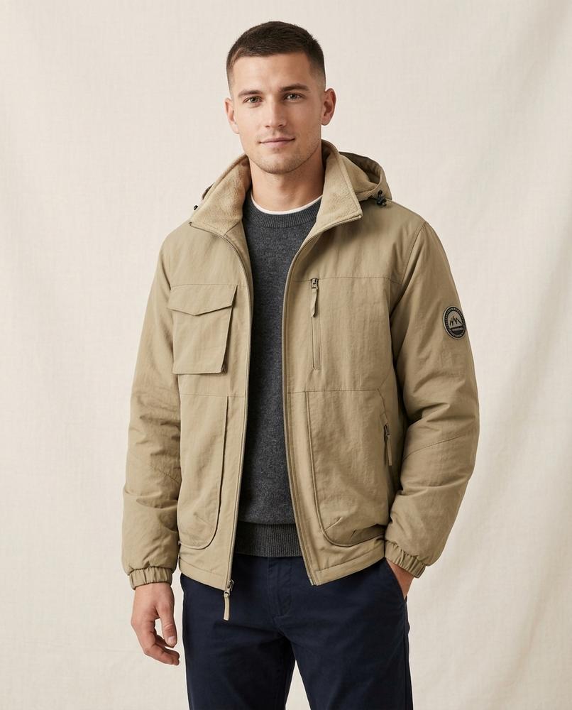 Lands Fashion - Sarel | Fleece-Lined Hooded Jacket Men