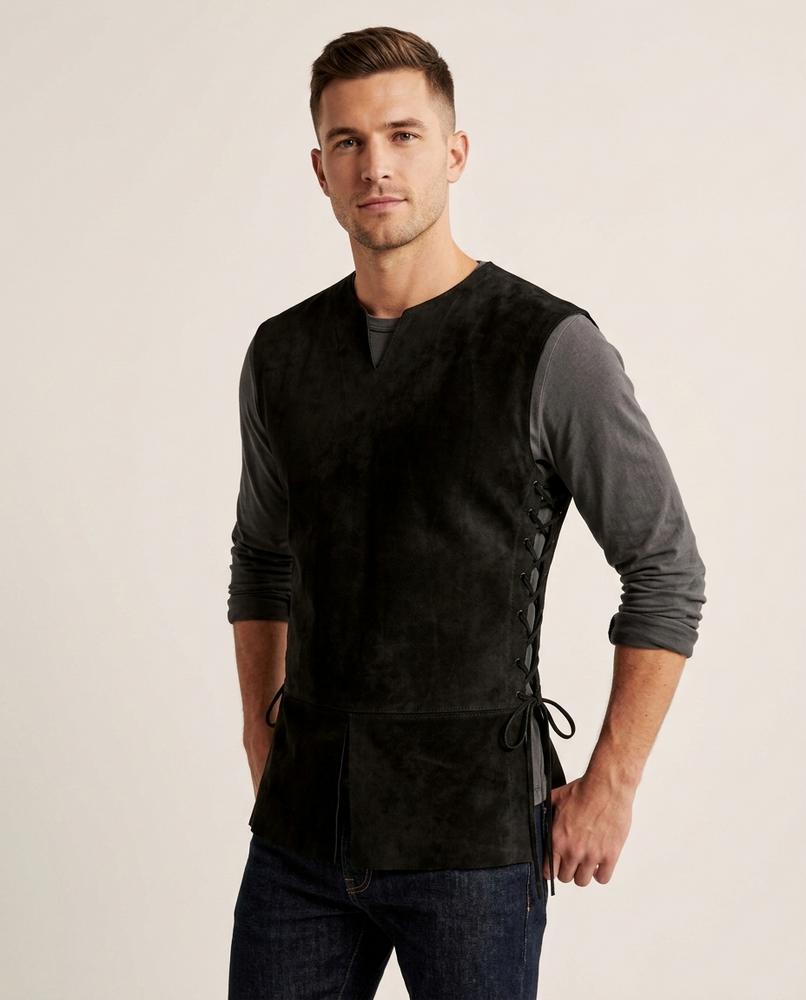 Lands Fashion - Elmor | Suede Lace-Up Tunic Men