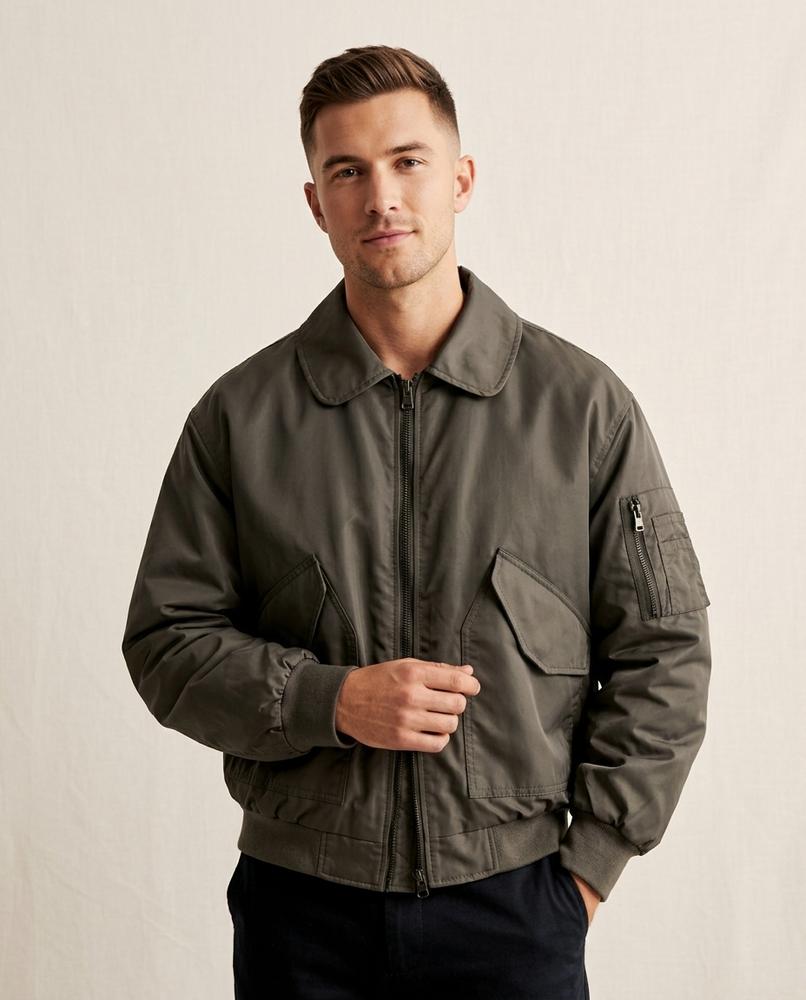 Lands Fashion - Arhal | Zip-Up Collared Jacket Men