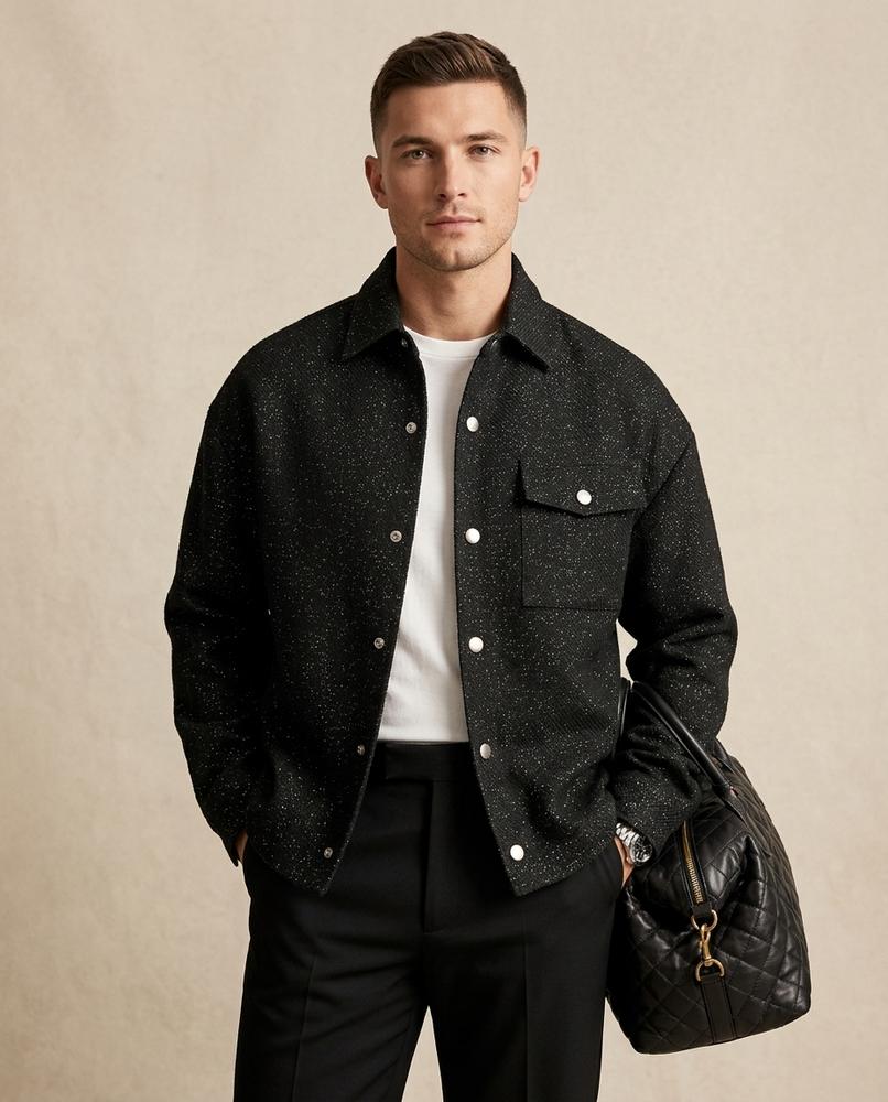 Lands Fashion - Nisil | Textured Button-Front Jacket Men
