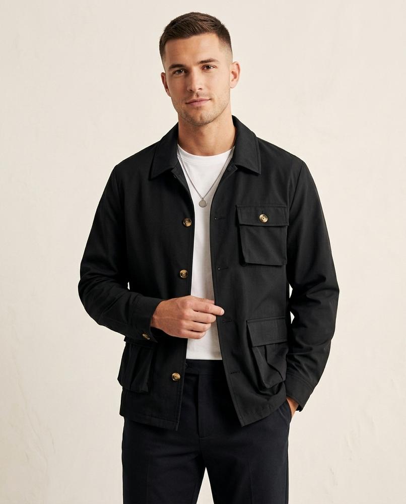 Lands Fashion - Zaver | Button-Front Multi-Pocket Jacket Men