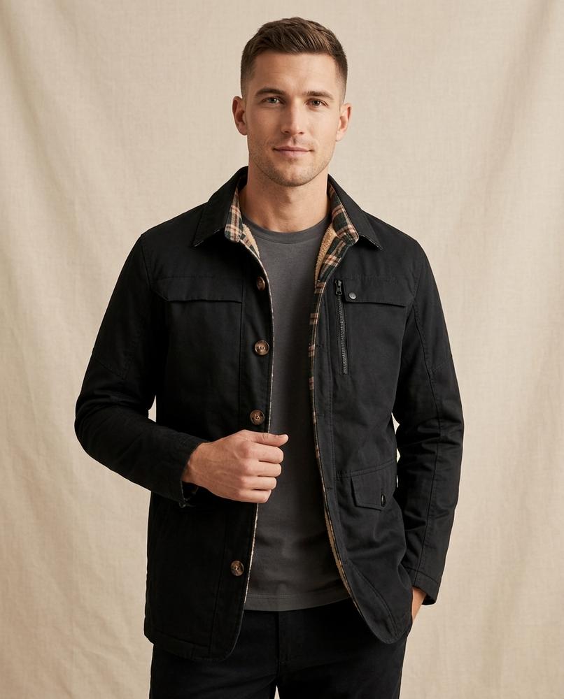 Lands Fashion - Mirev | Fleece-Lined Button-Front Jacket Men