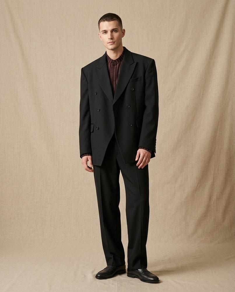 Lands Fashion - Masol | Double-Breasted Relaxed-Fit Suit Men