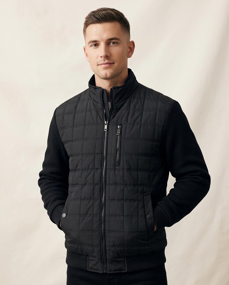 Lands Fashion - Nirev | Quilted Knit-Sleeve Jacket Men