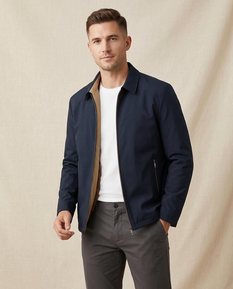 Lands Fashion - Lovar | Zip-Up Fleece-Lined Jacket Men