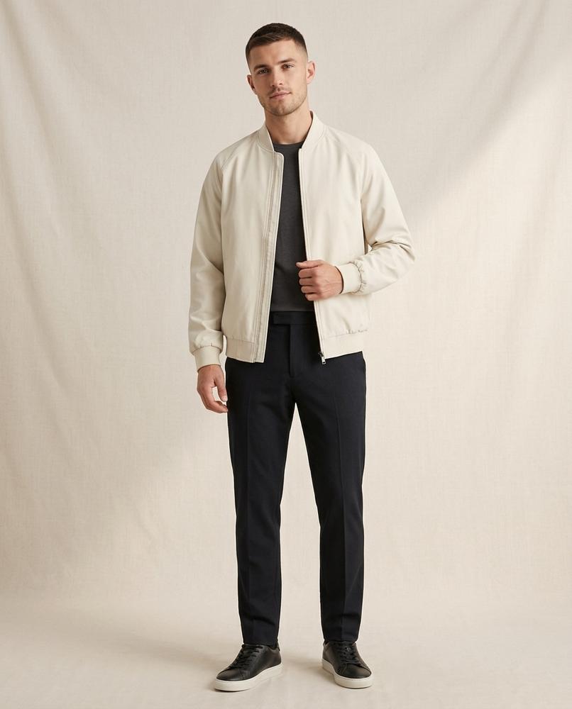 Lands Fashion - Zeser | Zip-Up Ribbed-Trim Jacket Men