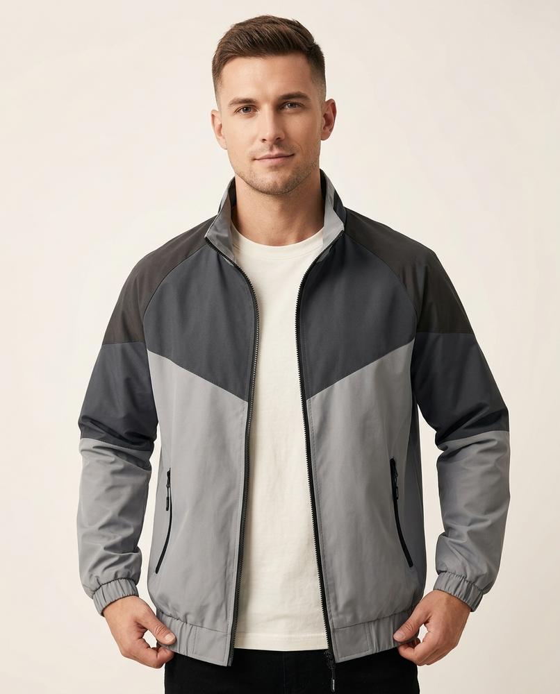 Lands Fashion - Samir | Color-Blocked Zip-Up Jacket Men