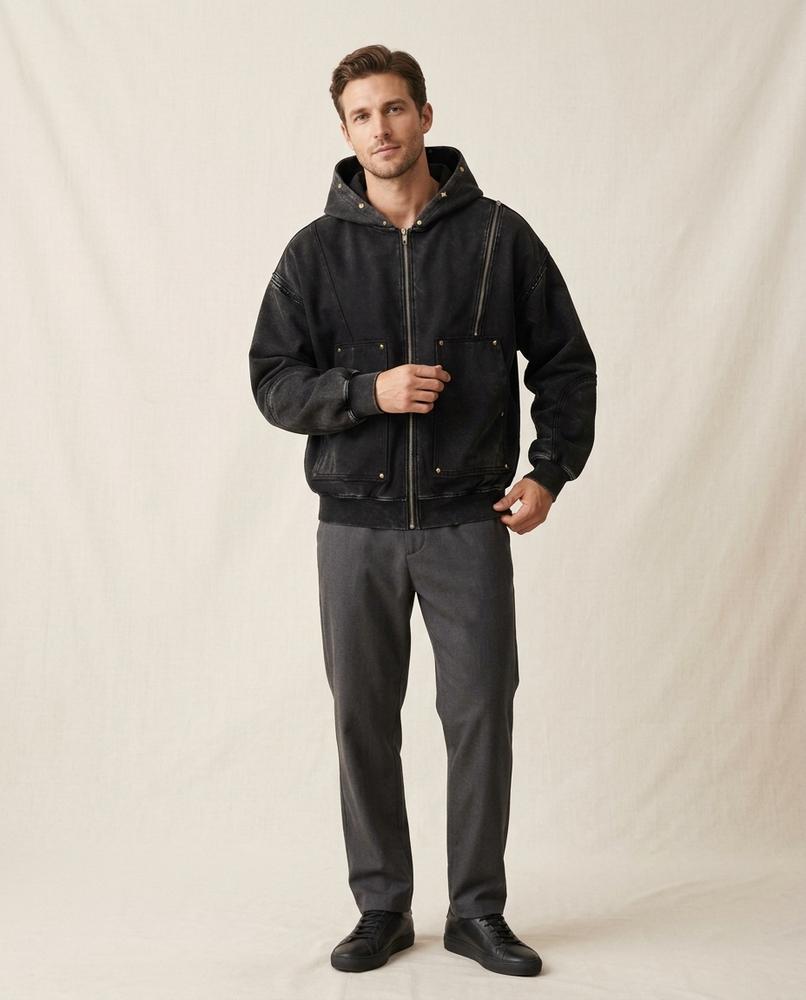 Lands Fashion - Radar | Washed Studded Jacket Men