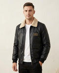 Lands Fashion - Rovan | Faux-Leather Sherpa-Collared Jacket Men