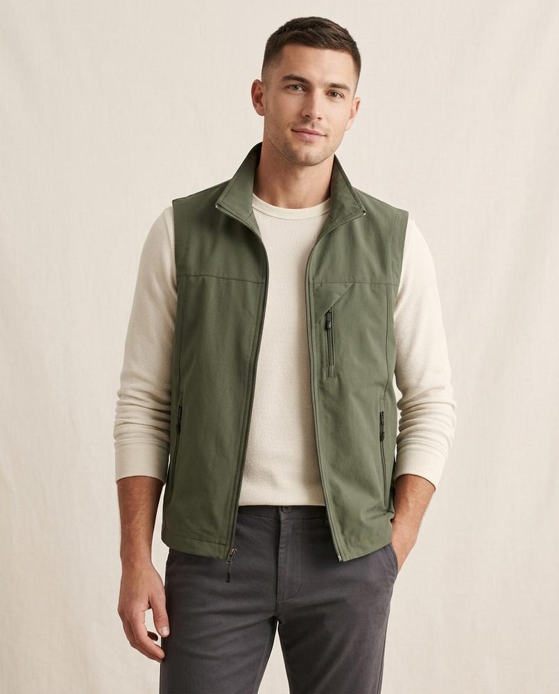 Lands Fashion - Laser | Zip-Up Straight-Cut Vest Men