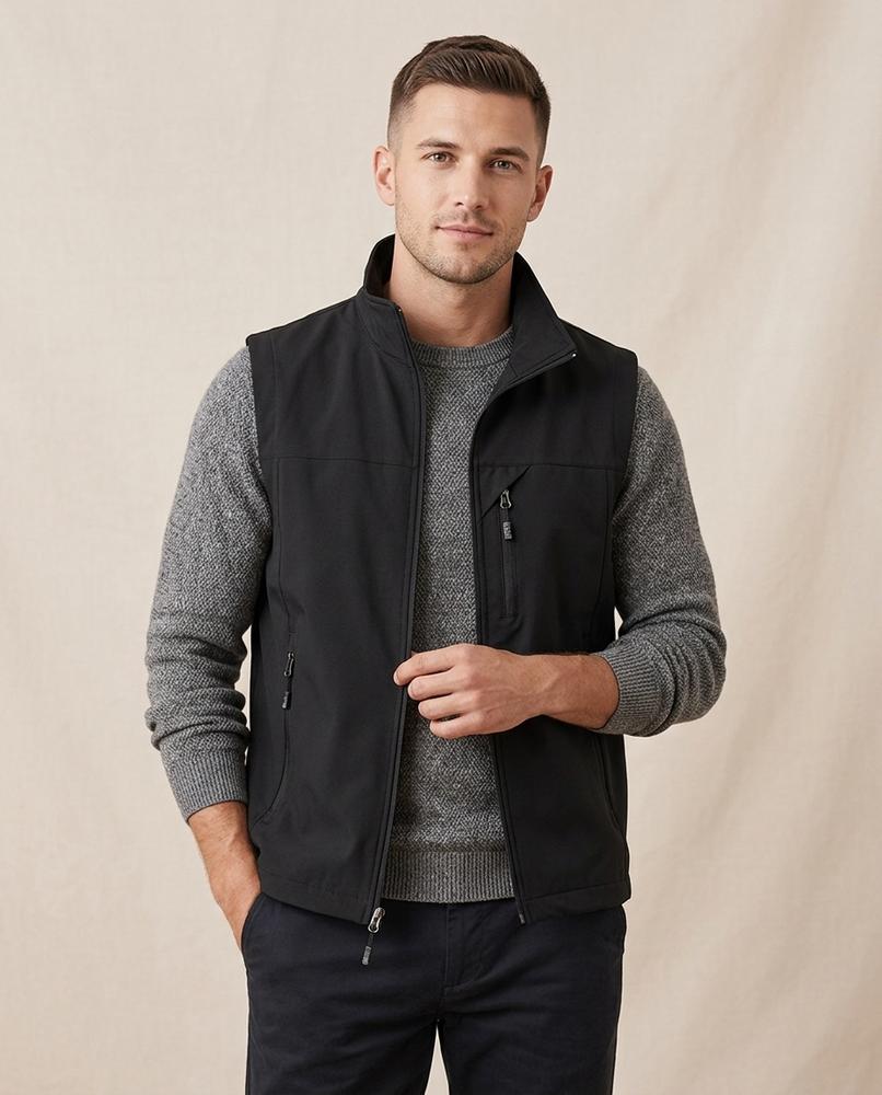 Lands Fashion - Laser | Zip-Up Straight-Cut Vest Men